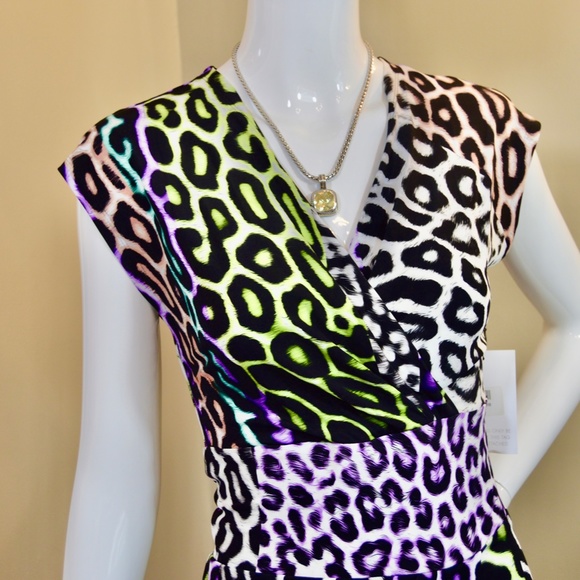 🆕🏷️ Multicolor animal print asymmetrical dress. by Roberto Cavalli - Picture 12 of 15